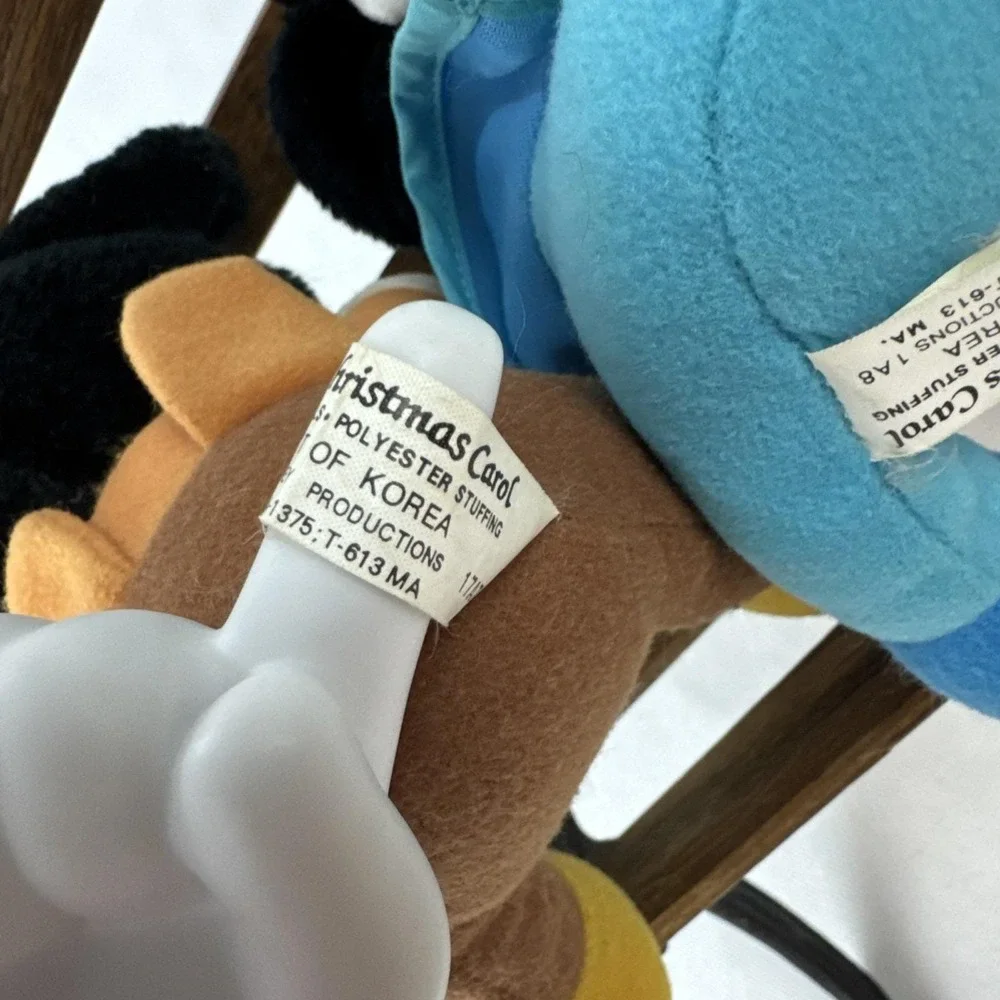 Disney Mickeys Christmas Carol Plush Set‎ Mickey Minnie Goofy Donald Vintage 80s